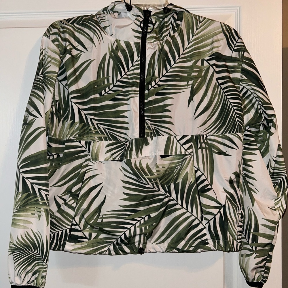 Forever 21 Green Leaf Pattern Jacket